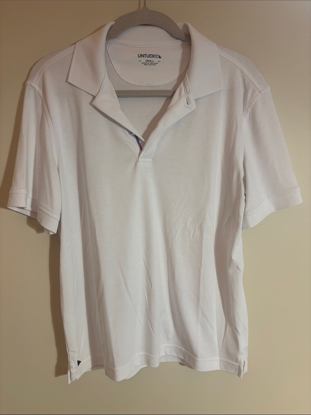 UNTUCKit Men's Damaschino White Short-Sleeve Polo Shirt - Sz S